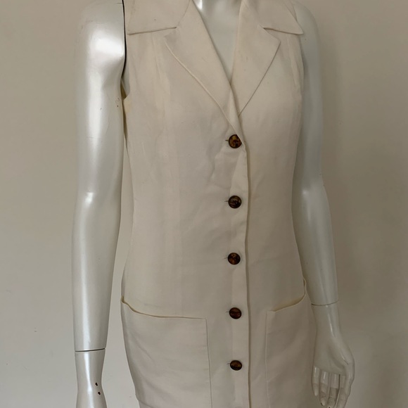 Port international linen mix long button dress - Picture 3 of 14